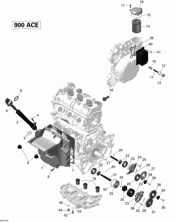 snowmobile   RENEGADE ADRENALINE 900ACE XS, 2014 - Engine Lubrication