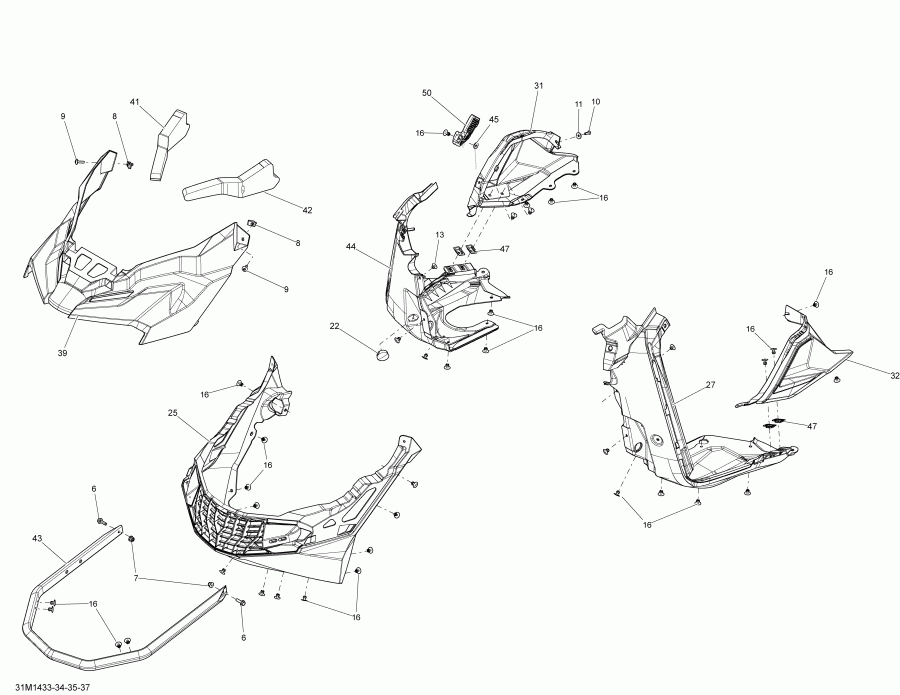 ��������  RENEGADE ADRENALINE 900ACE XS, 2014 ������ - Bottom Pan