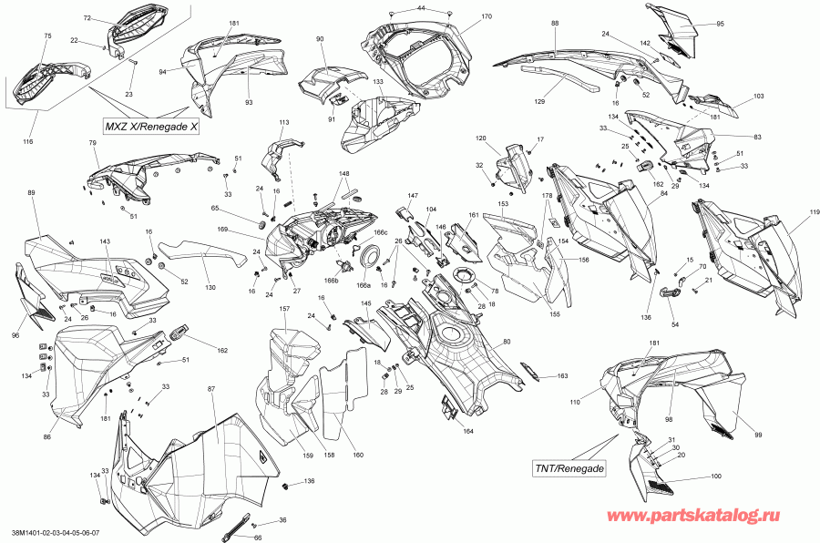 snowmobile - Hood, Windshield And Console