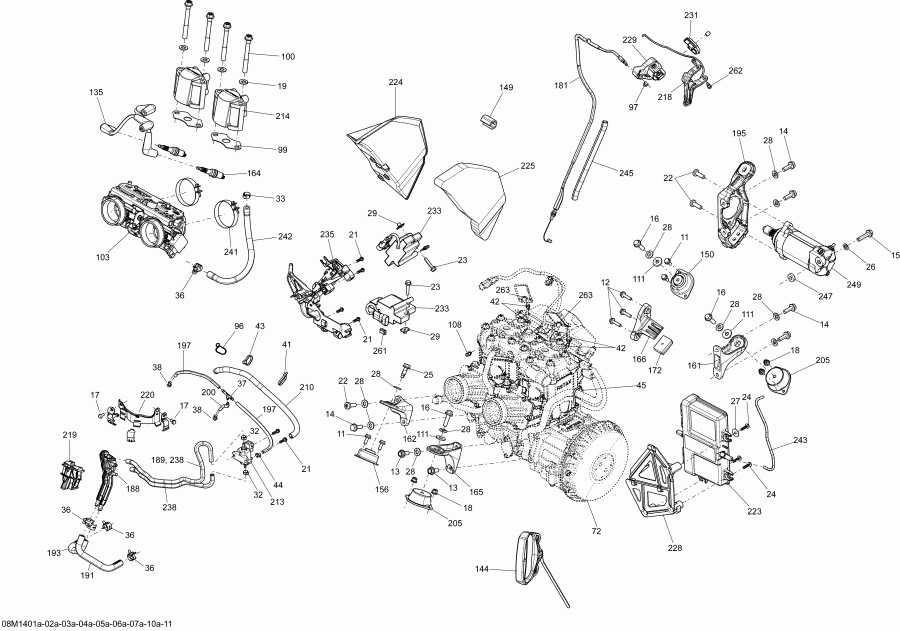   RENEGADE BACKCOUNTRY X 600HOE XS, 2014 - Engine And Engine Support 600hoetec