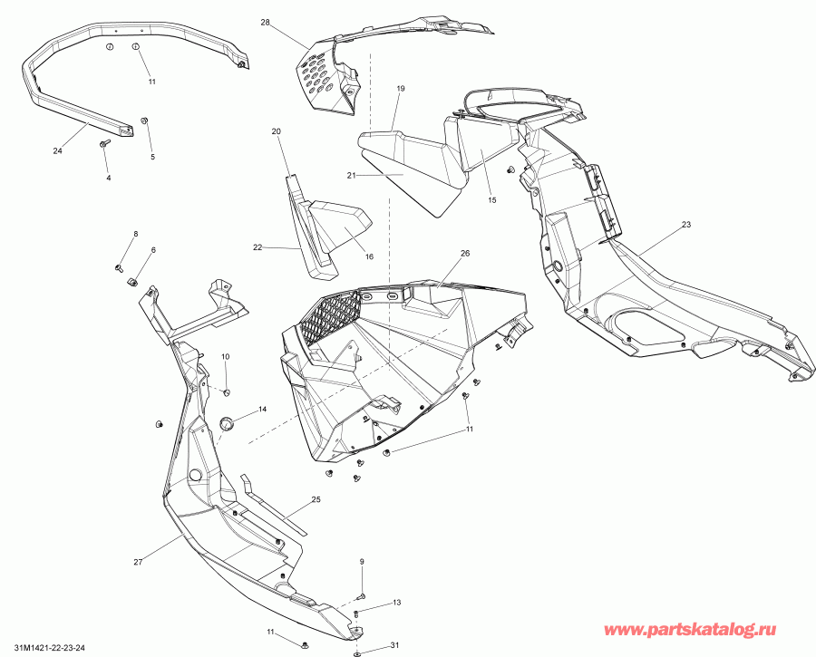 SKIDOO RENEGADE SPORT 550F XP, 2014  - Bottom Pan