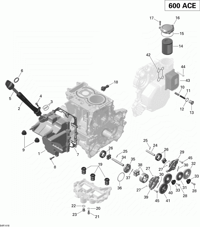 snowmobile   RENEGADE SPORT 600ACE XP, 2014 - Engine Lubrication