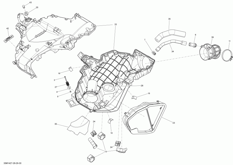 snowmobile Skidoo RENEGADE SPORT 600ACE XP, 2014 - Air Intake System
