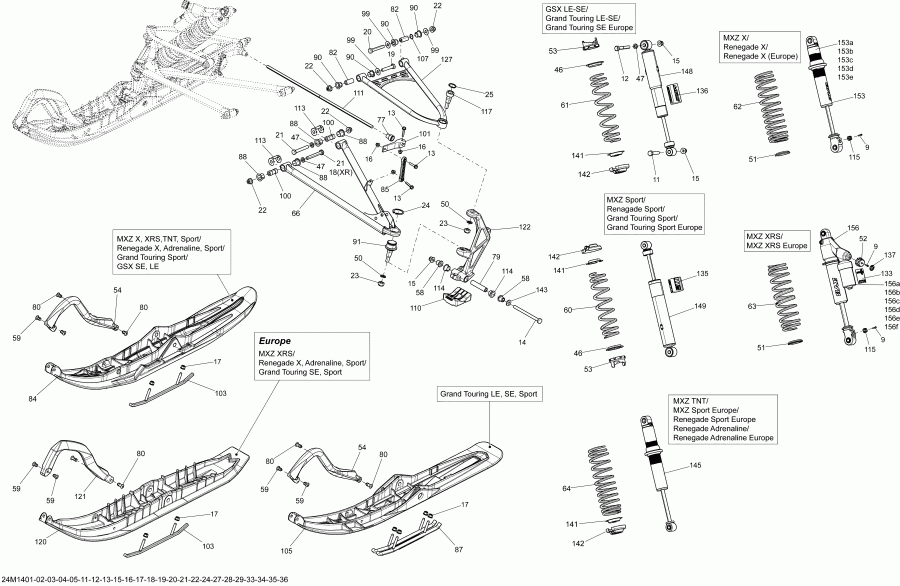  Skidoo - Front Suspension And Ski