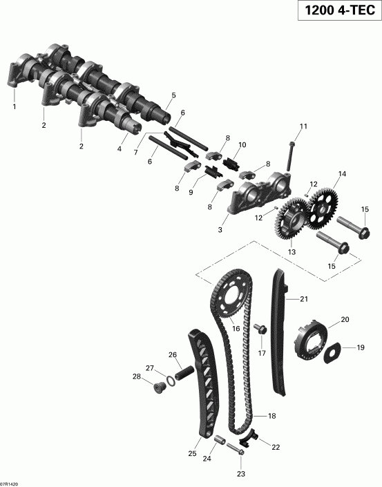 snowmobile   RENEGADE X 12004TEC XR, 2014 - Camshafts And Timing Chain