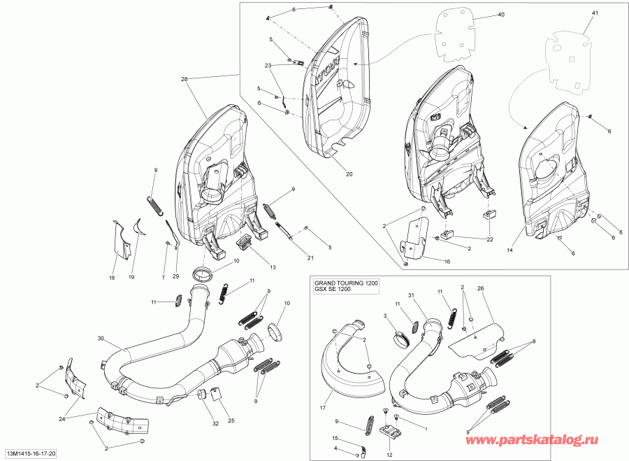  Ski Doo RENEGADE X 12004TEC XR, 2014 - Exhaust System