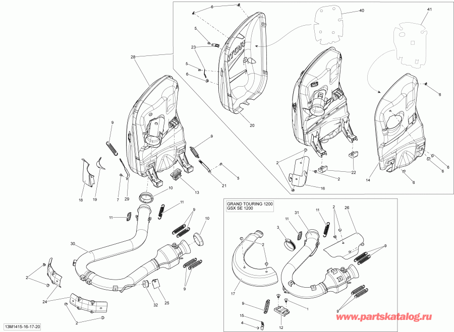  Skidoo RENEGADE X 12004TEC XR, 2014  - Exhaust System