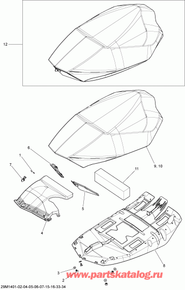 snowmobile  RENEGADE X 800RETEC XS, 2014  - Seat