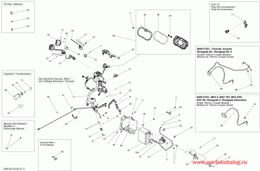   RENEGADE X 800RETEC XS, 2014  - Electrical System 800retec