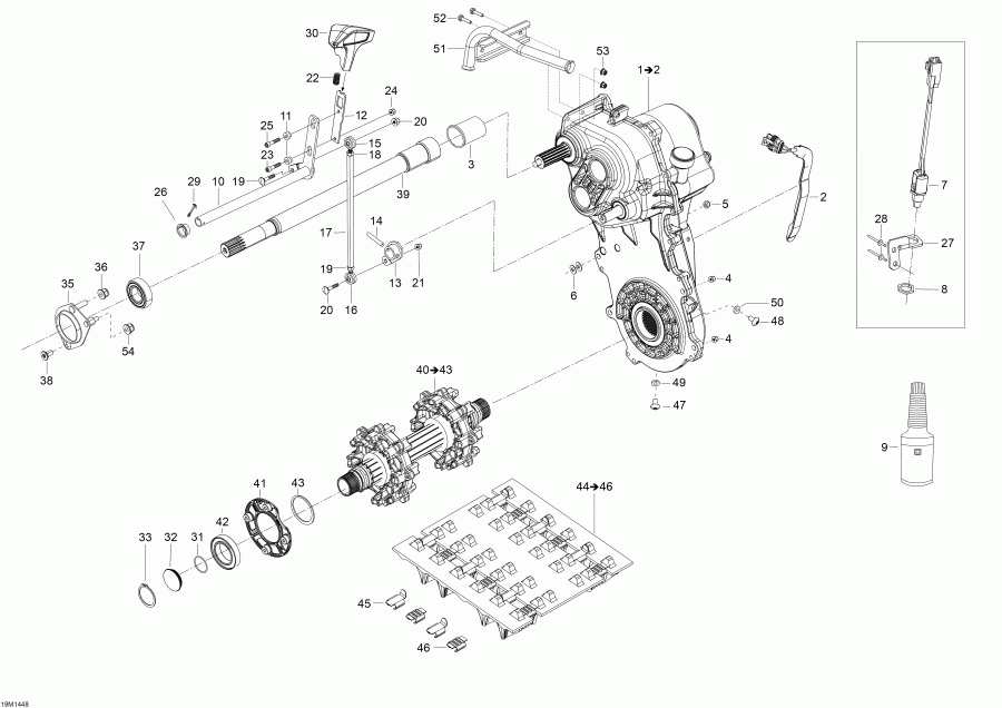 snowmobile ski-doo  Skandic SWT 550F XU, 2014 - Drive System