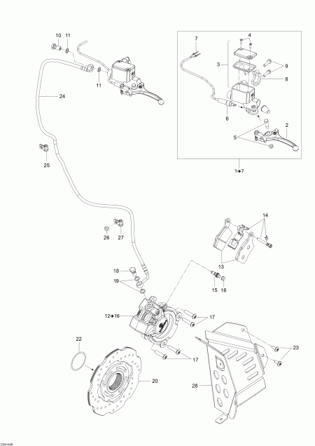  Ski Doo Skandic SWT 550F XU, 2014  - Brakes