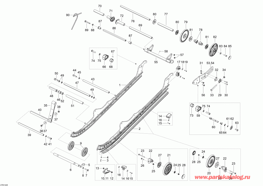 snowmobile Ski Doo Skandic SWT 550F XU, 2014  - Rear Suspension A