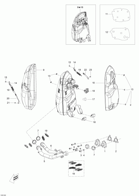 snowmobile SkiDoo  Skandic SWT 600 ACE (4-strokes) XU, 2014 - Exhaust System