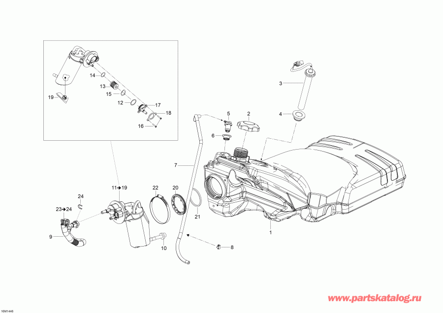  SkiDoo Skandic SWT 600 ACE (4-strokes) XU, 2014  - Fuel System