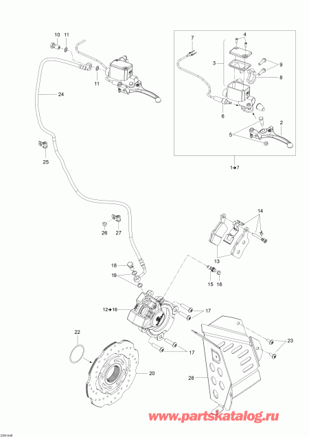 ski-doo  Skandic SWT 600 ACE (4-strokes) XU, 2014 - Brakes