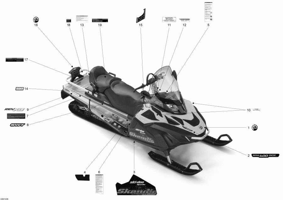  Ski-doo Skandic SWT 600 ACE (4-strokes) XU, 2014  - Decals