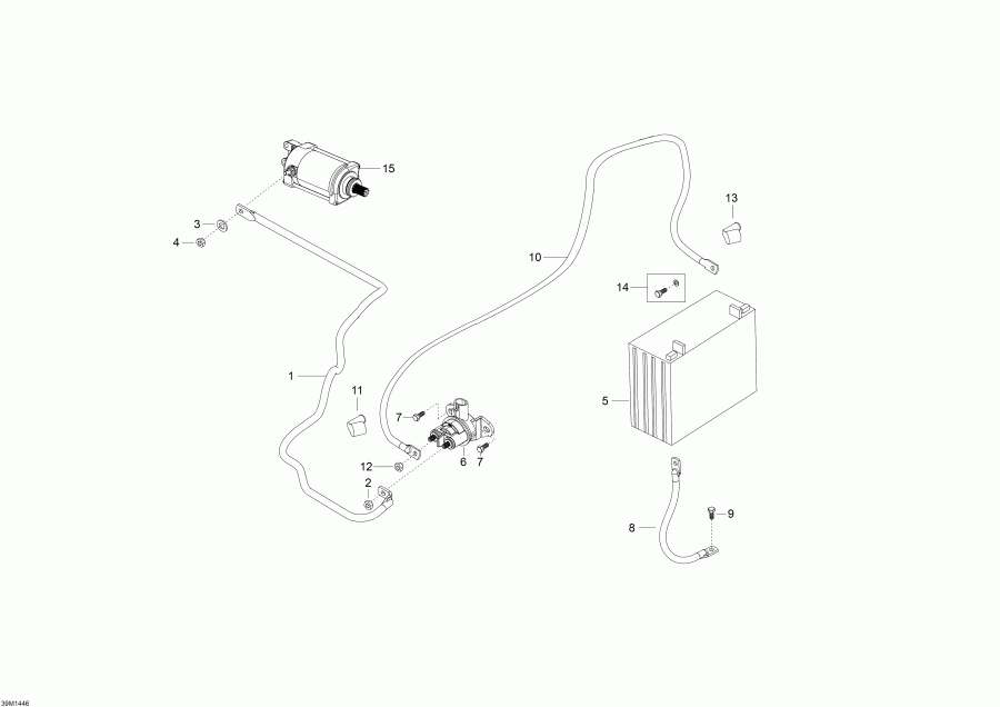   Skandic SWT 600 ACE (4-strokes) XU, 2014  - Battery And Starter