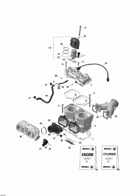  ski-doo Skandic SWT 600HOETEC XU, 2014  - Cylinder Head