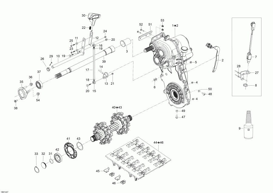 snowmobile ski-doo Skandic SWT 600HOETEC XU, 2014 - Drive System