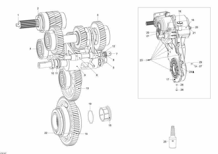  Skidoo  Skandic SWT 600HOETEC XU, 2014 - Transmission