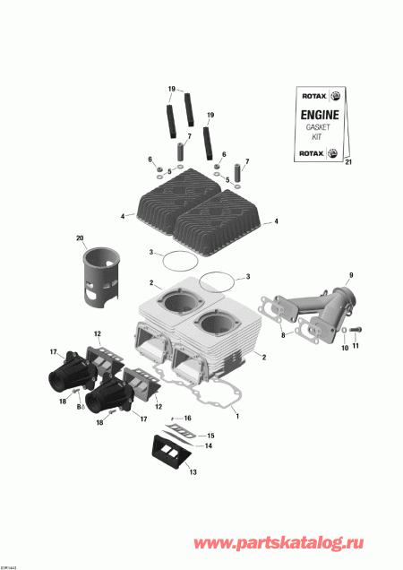  Ski-doo  Skandic WT 550F XU, 2014 - Cylinder And Cylinder Head