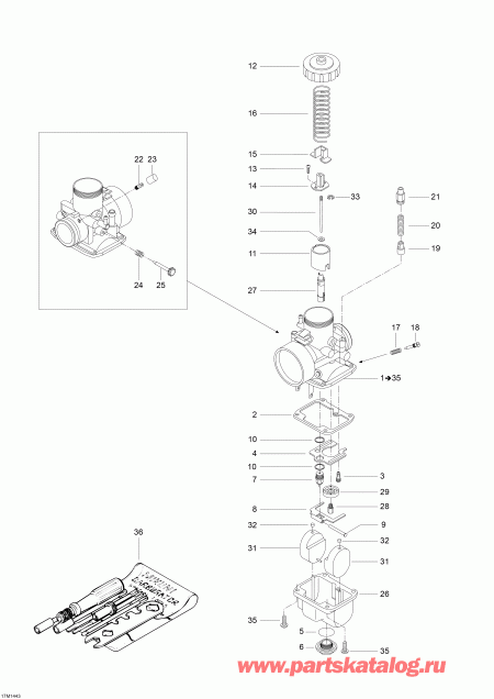  Skidoo Skandic WT 550F XU, 2014  - Carburetor