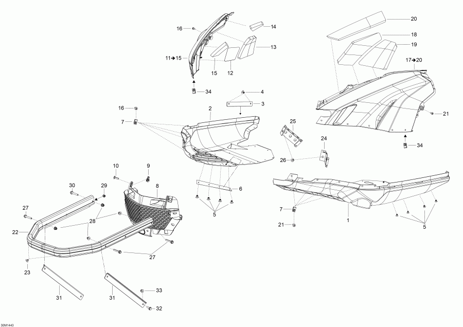  Ski Doo Skandic WT 550F XU, 2014 - Bottom Pan