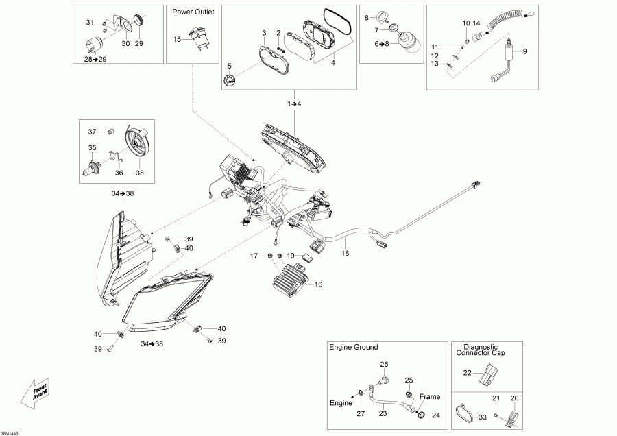 snowmobile  Skandic WT 550F XU, 2014  - Electrical System