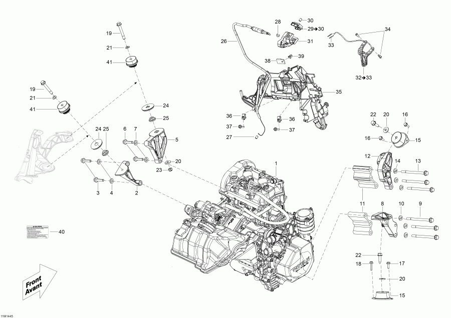  Skidoo  Skandic WT 600 ACE (4-strokes) XU, 2014 - Engine And Engine Support