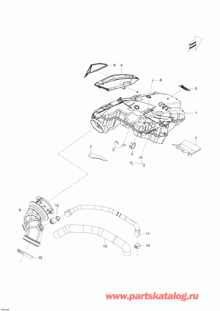  Skidoo Skandic WT 600 ACE (4-strokes) XU, 2014 - Air Intake System