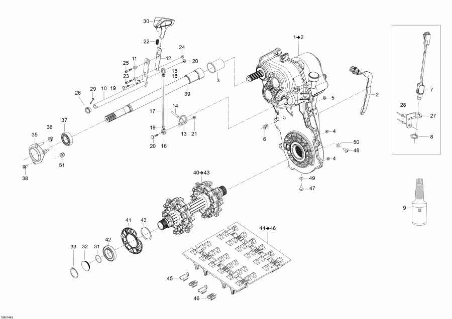  Skidoo Skandic WT 600 ACE (4-strokes) XU, 2014  - Drive System