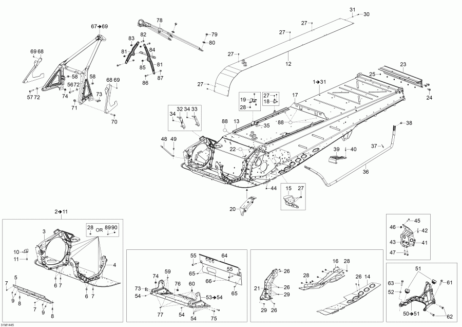 Skidoo  Skandic WT 600 ACE (4-strokes) XU, 2014 - Frame