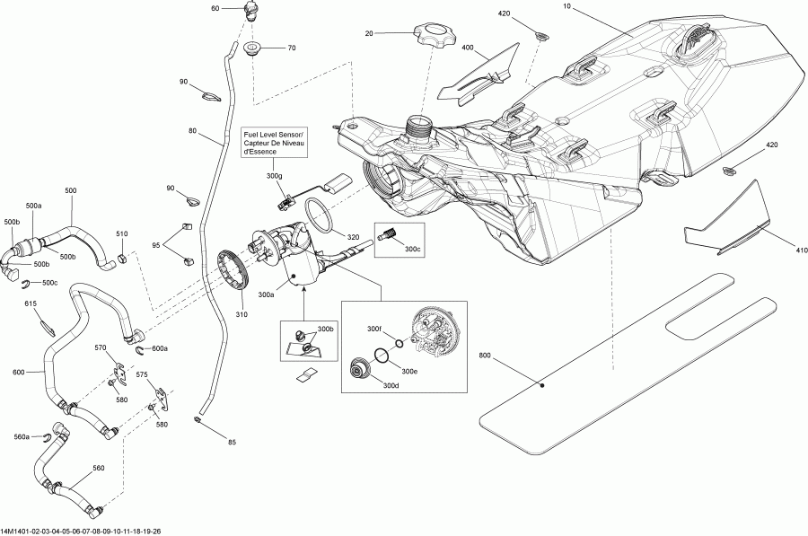 BRP  SUMMIT SP 600HOE XM 146, 2014 - Fuel System