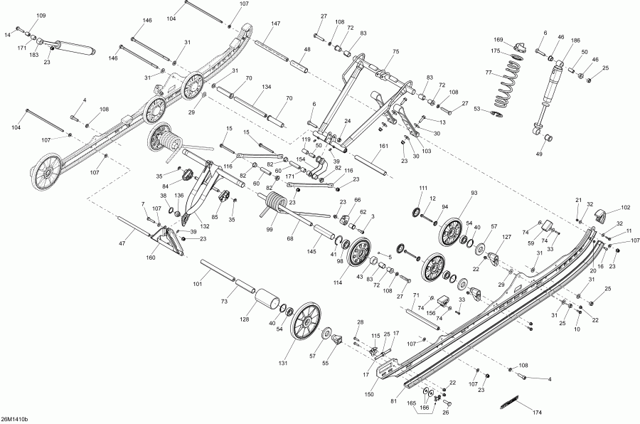  SkiDoo  SUMMIT SP 600HOE XM 154, 2014 - Rear Suspension 154