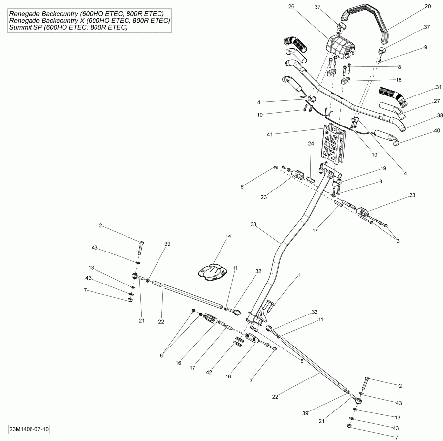  BRP SkiDoo SUMMIT SP 800RE XM 146, 2014 - Steering