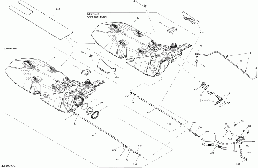 �������� Skidoo ������ SUMMIT SPORT 600 XP 146, 2014 - Fuel System