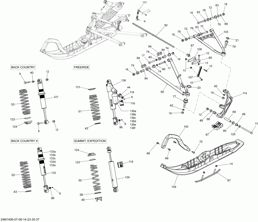    SUMMIT SPORT 600 XP 146, 2014 - Front Suspension And Ski