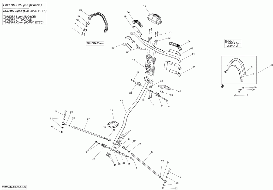 Ski-doo  SUMMIT SPORT 600 XP 146, 2014 - Steering