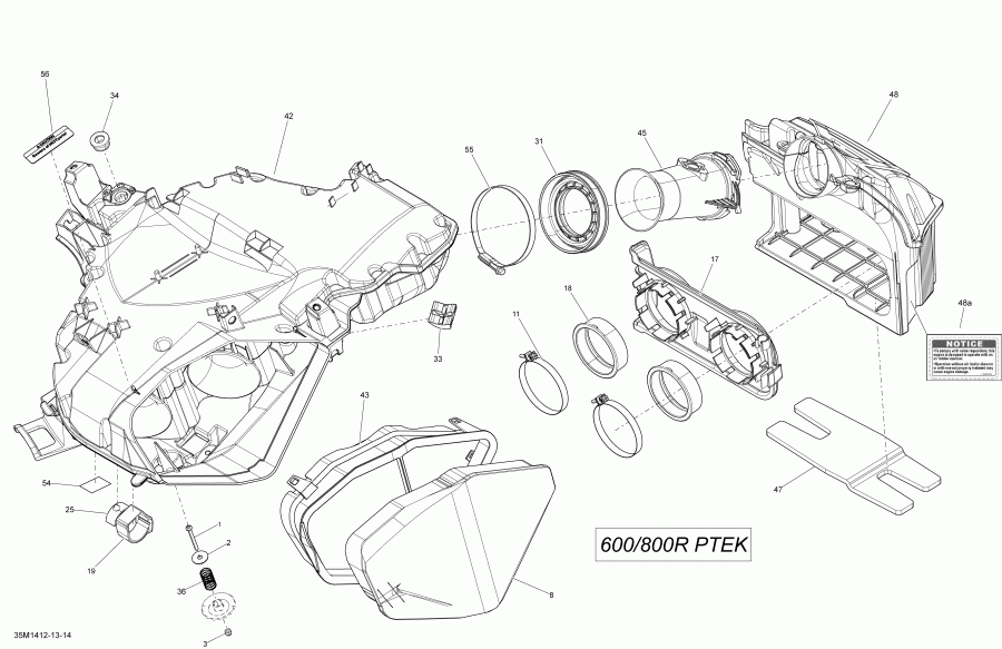 SKIDOO  SUMMIT SPORT 800R POWERTEK XP 154, 2014 - Air   System