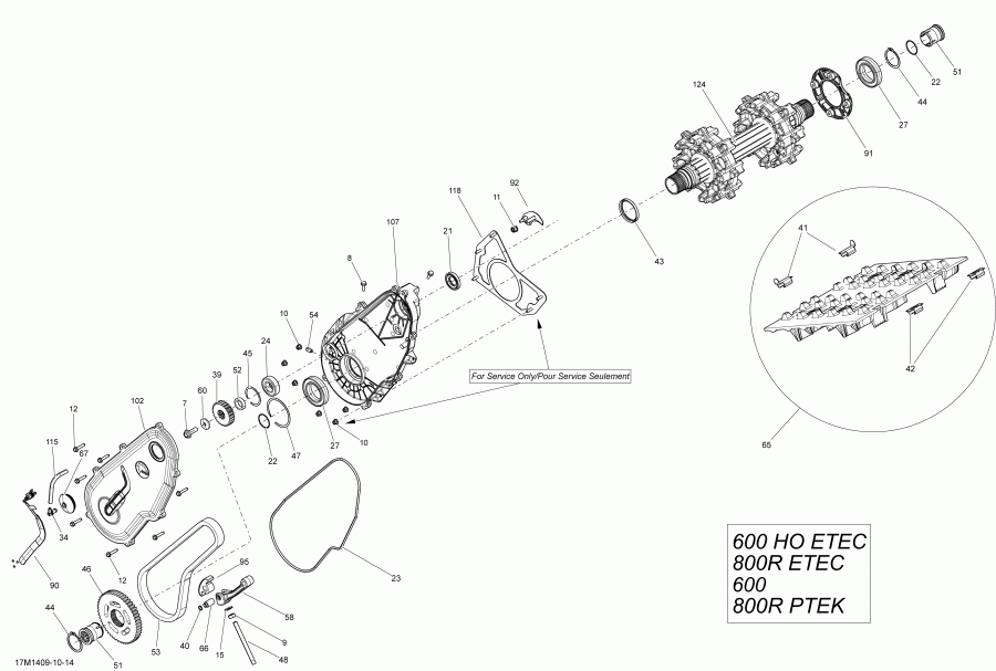 ski-doo  SUMMIT X 800RE XM 146, 2014 - Drive System