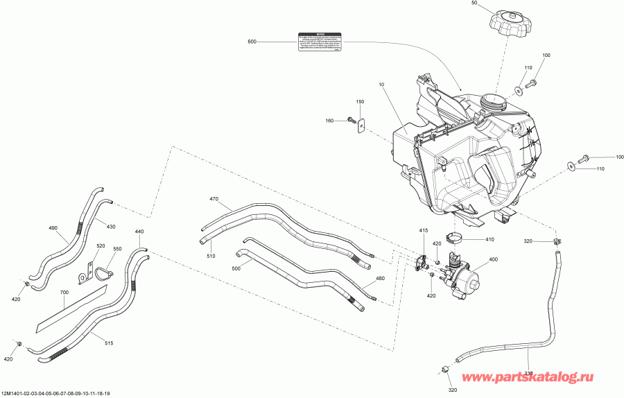 Skidoo SUMMIT X 800RE XM 154, 2014  - Oil System