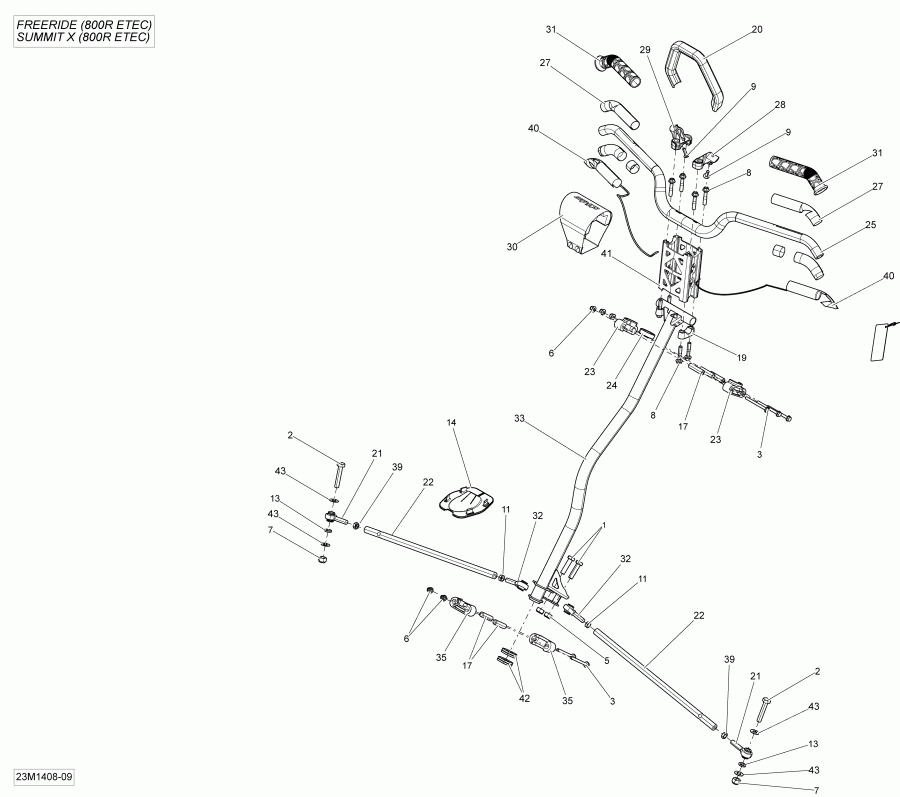 SKIDOO ����������� SUMMIT X 800RE XM 163, 2014 - Steering