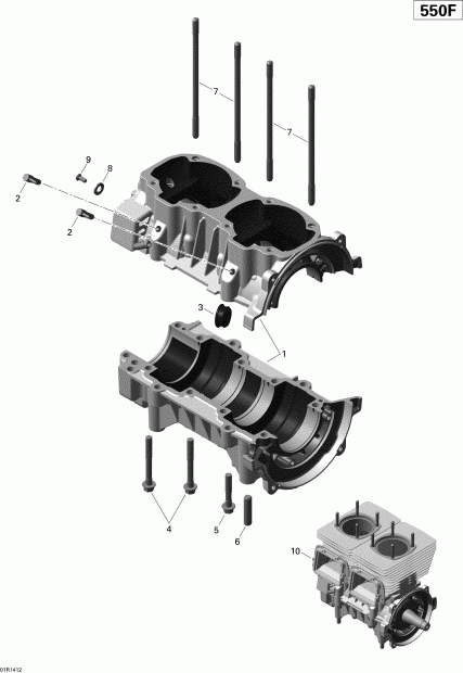  Ski-doo TUNDRA LT 550F XP, 2014  - Crankcase