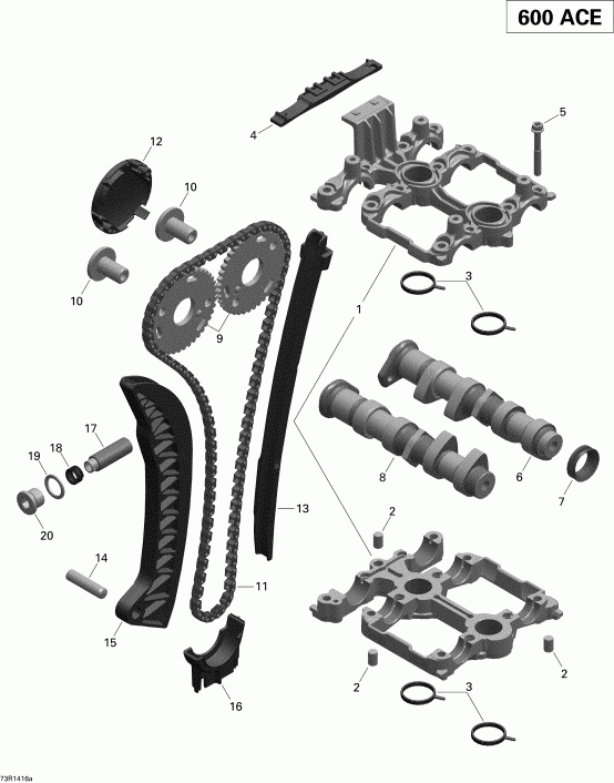  Ski-doo TUNDRA LT 600ACE XP, 2014  - Valve Train