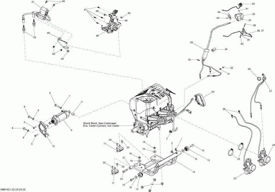 snowmobile BRP - Engine And Engine Support