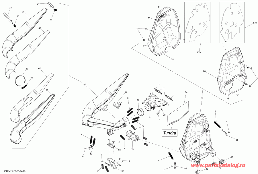 snowmobile  TUNDRA SPORT 550F XP, 2014 - Exhaust System