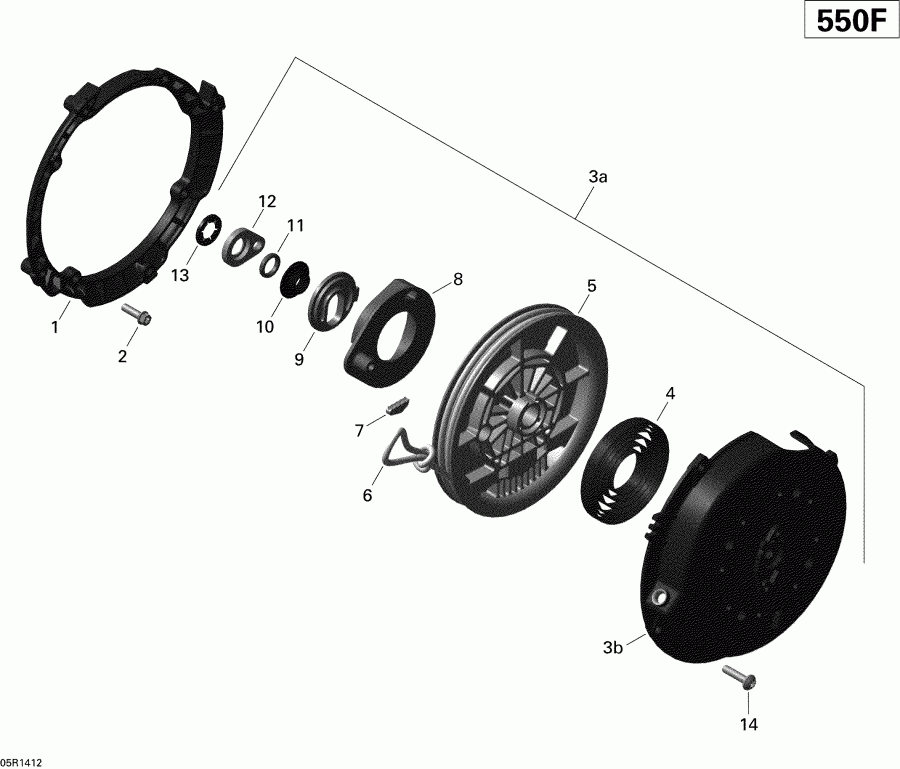 Skidoo TUNDRA SPORT 550F XP, 2014  - Rewind Starter