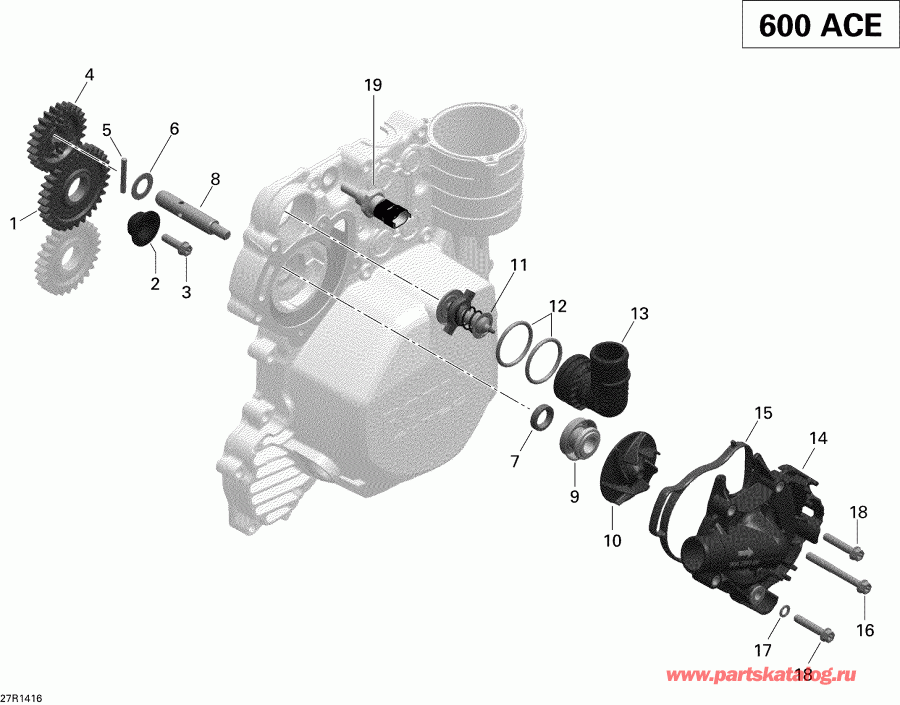 Skidoo TUNDRA SPORT 600ACE XP, 2014 - Engine Cooling