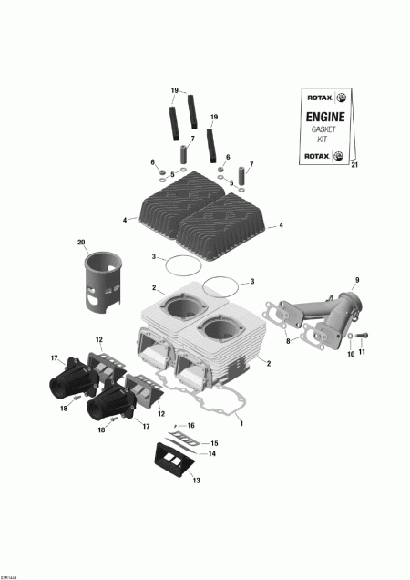 snowmobile Ski Doo TUNDRA WT 550F RER XU, 2014  - Cylinder Head