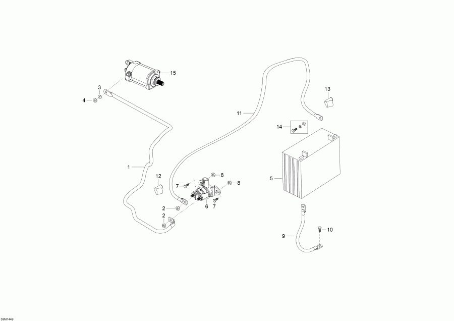  ski-doo TUNDRA WT 550F RER XU, 2014  - Battery And Starter